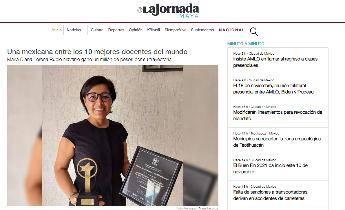 Una mexicana entre los 10 mejores docentes del mundo