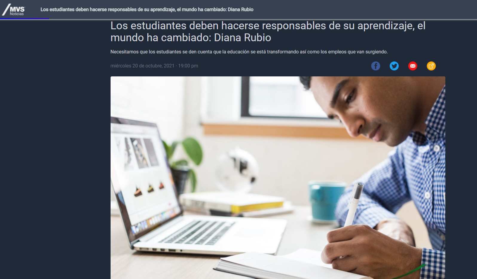 Los estudiantes deben hacerse responsables de su aprendizaje, el mundo ha cambiado: Diana Rubio