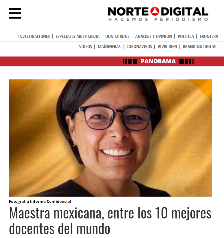 Maestra mexicana, entre los 10 mejores docentes del mundo