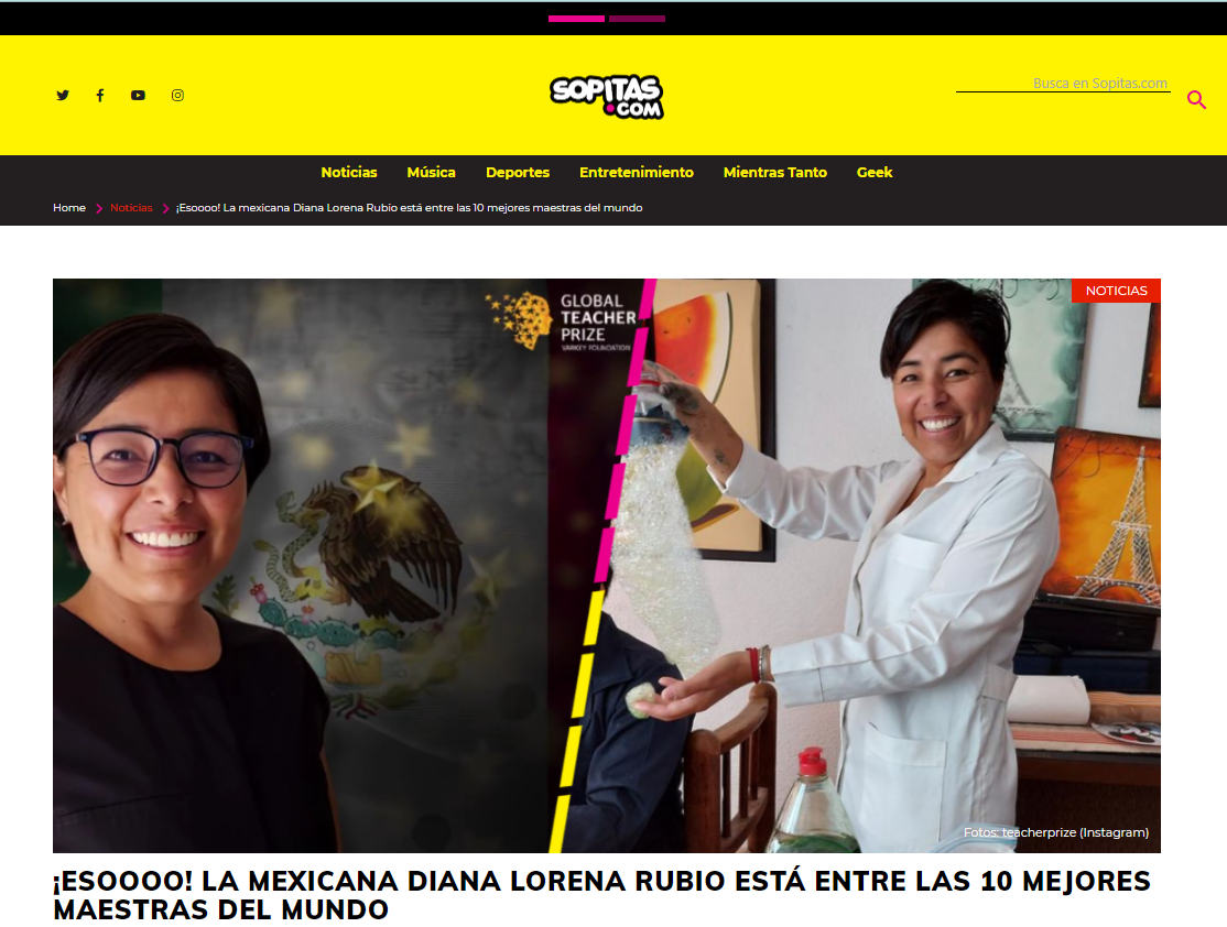 ¡ESOOOO! LA MEXICANA DIANA LORENA RUBIO ESTÁ ENTRE LAS 10 MEJORES MAESTRAS DEL MUNDO