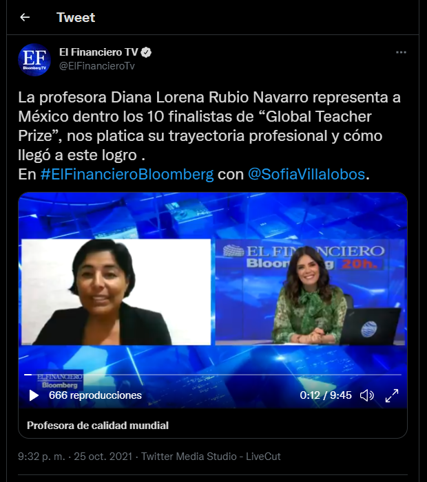 Doctora en Ciencias Biomédicas, finalista del Global Teacher Prize