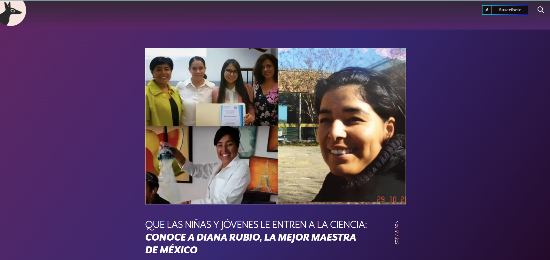 QUE LAS NIÑAS Y JÓVENES LE ENTREN A LA CIENCIA: CONOCE A DIANA RUBIO, LA MEJOR MAESTRA DE MÉXICO