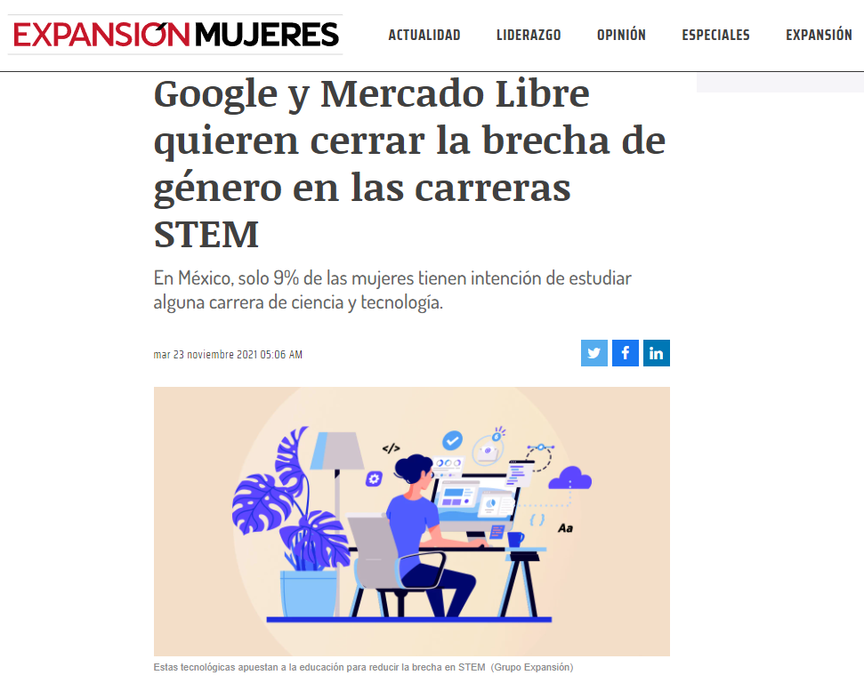 Google y Mercado Libre quieren cerrar la brecha de género en las carreras STEM