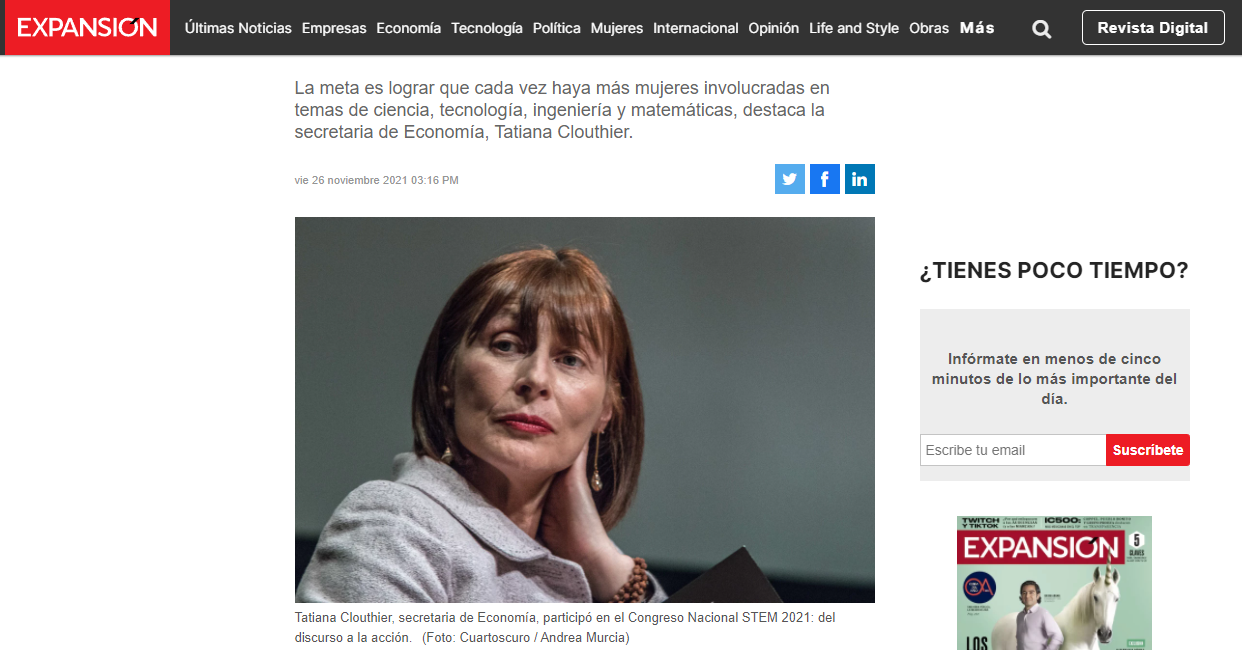 Clouthier promoverá la creación de territorios STEM para mujeres en México