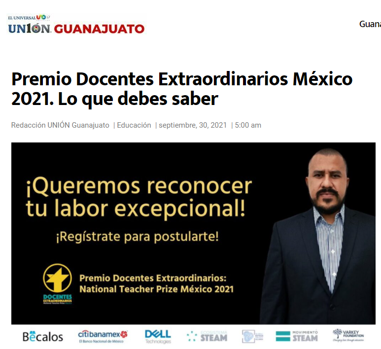 Premio Docentes Extraordinarios México 2021. Lo que debes saber