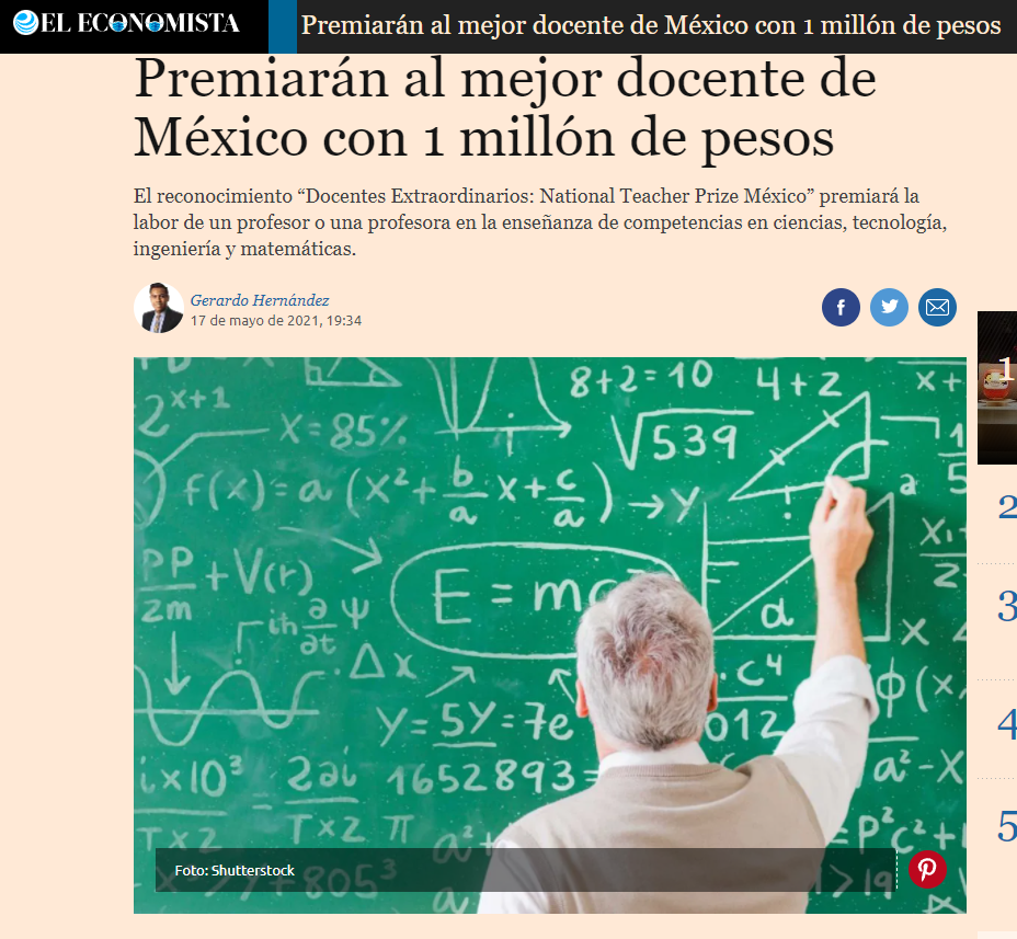 Premiarán al mejor docente de México con 1 millón de pesos