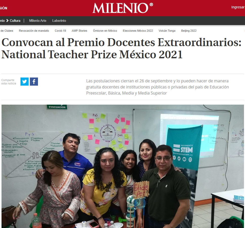 Convocan al Premio Docentes Extraordinarios: National Teacher Prize México 2021