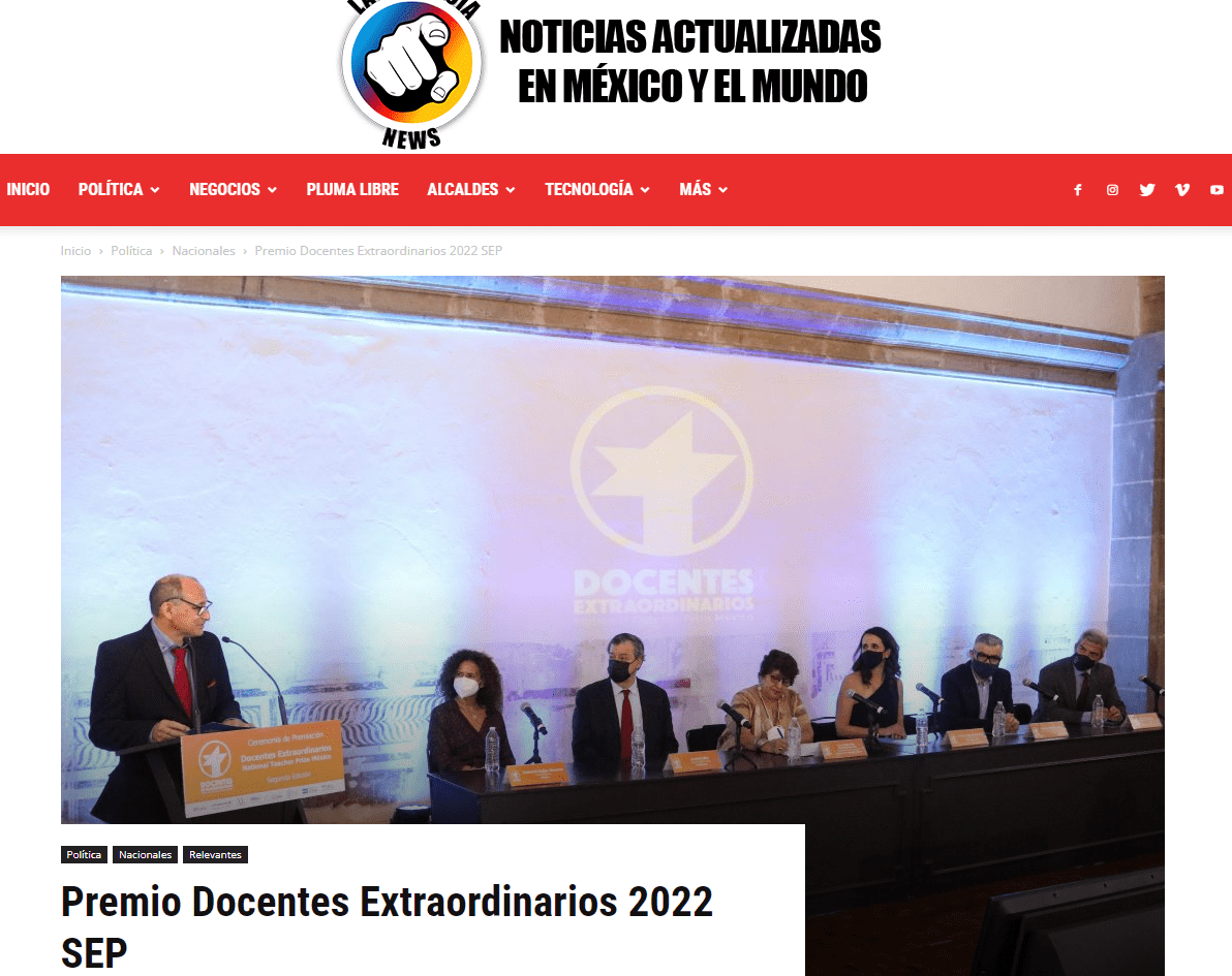 Premio Docentes Extraordinarios 2022 SEP