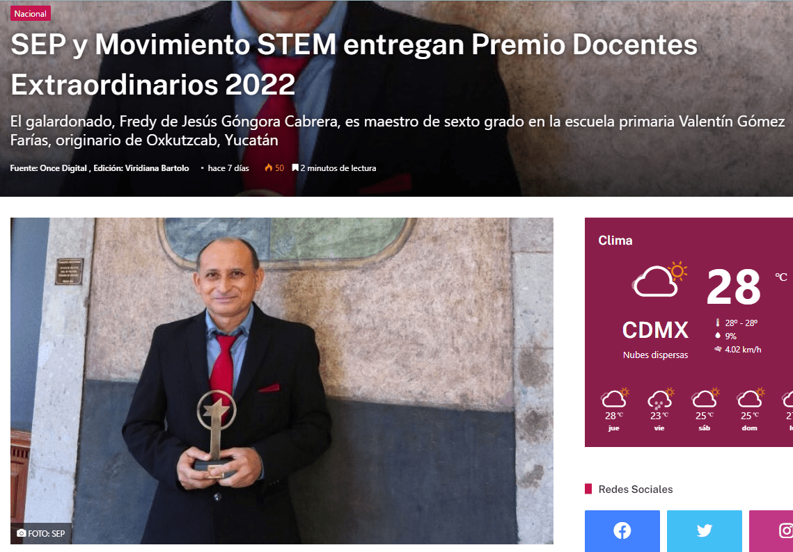SEP y Movimiento STEM entregan Premio Docentes Extraordinarios 2022