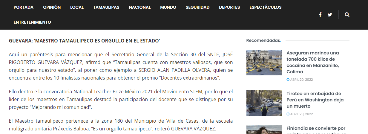 MAESTRO TAMAULIPECO ES ORGULLO EN EL ESTADO