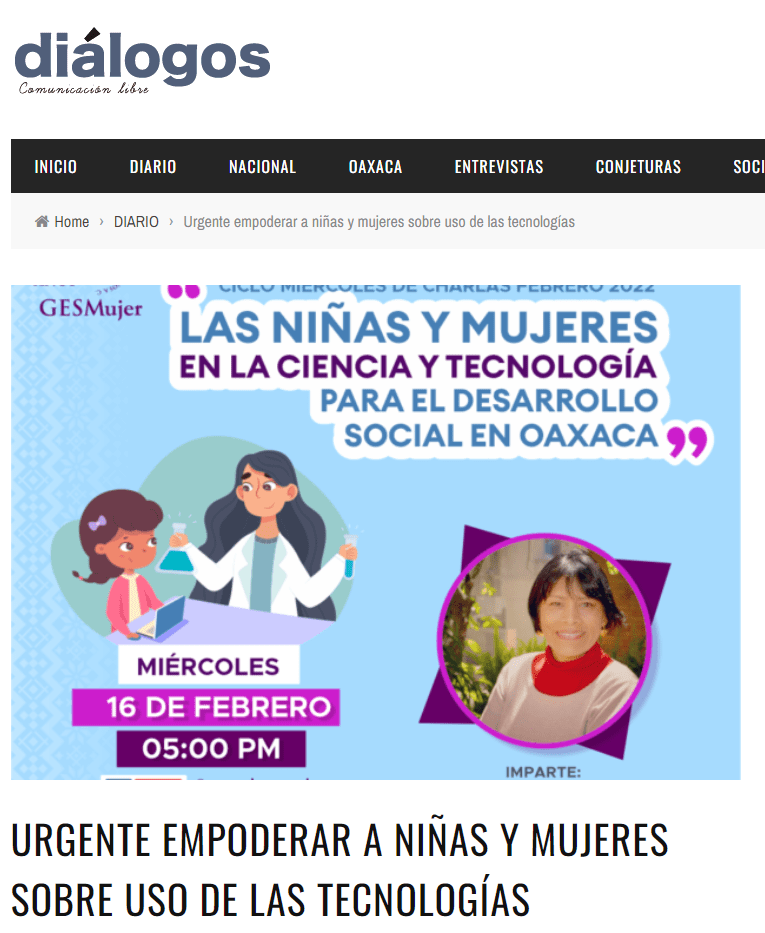 URGENTE EMPODERAR A NIÑAS Y MUJERES SOBRE USO DE LAS TECNOLOGÍAS