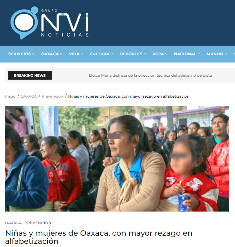 Niñas y mujeres de Oaxaca, con mayor rezago en alfabetización