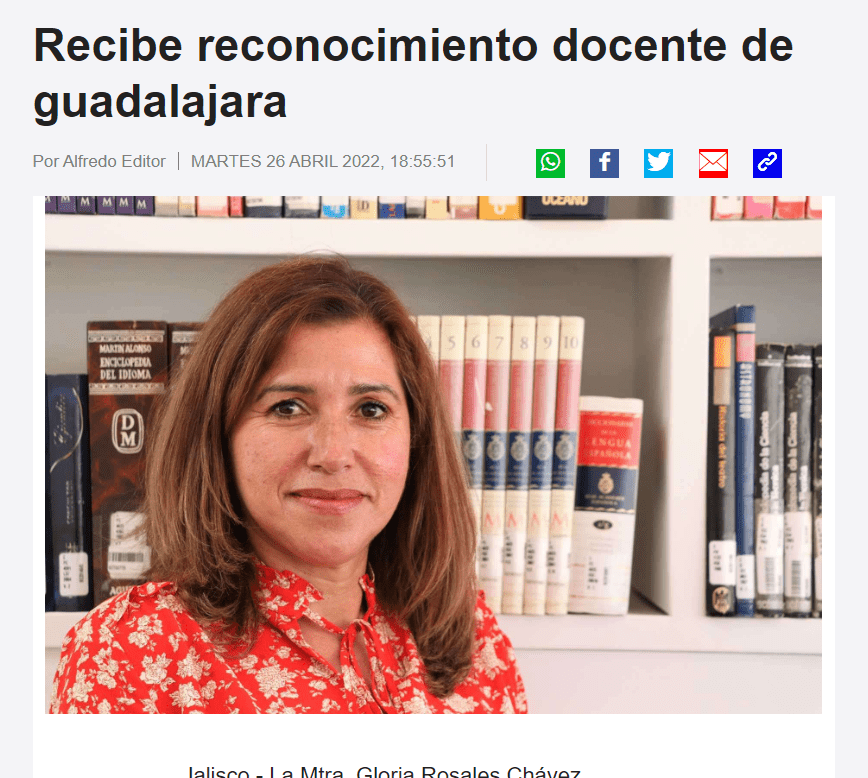 Recibe reconocimiento docente de Guadalajara