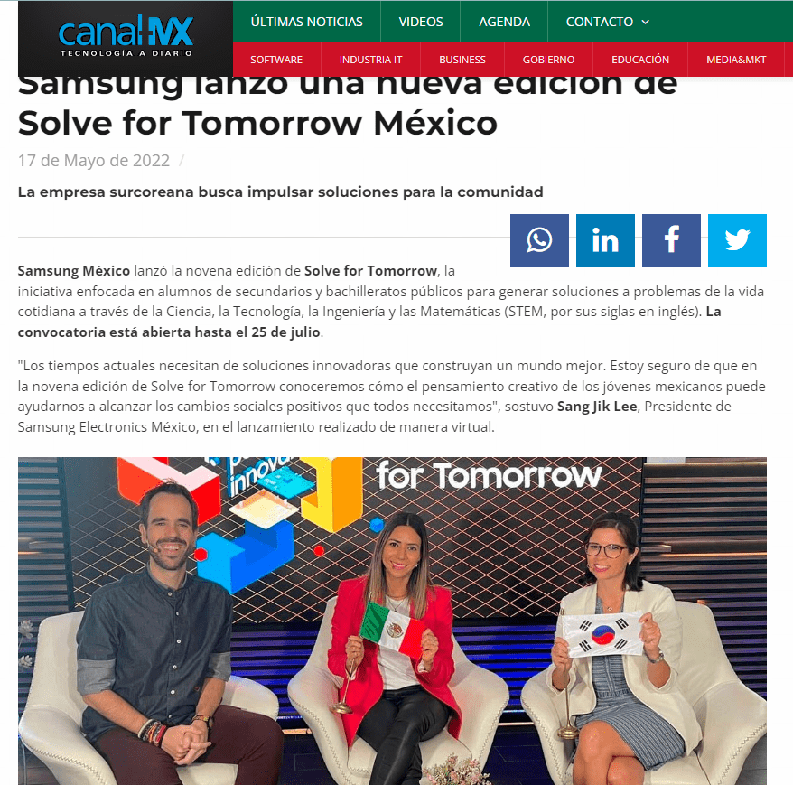 Samsung lanzó una nueva edición de Solve for Tomorrow México