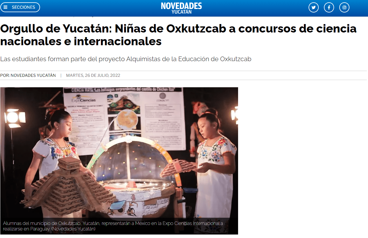 Orgullo de Yucatán: Niñas de Oxkutzcab a concursos de ciencia nacionales e internacionales