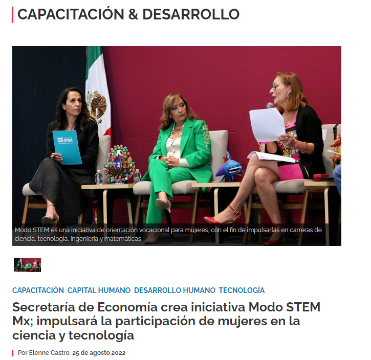 Secretaría de Economía crea iniciativa Modo STEM Mx; impulsará la participación de mujeres en la ciencia y tecnología
