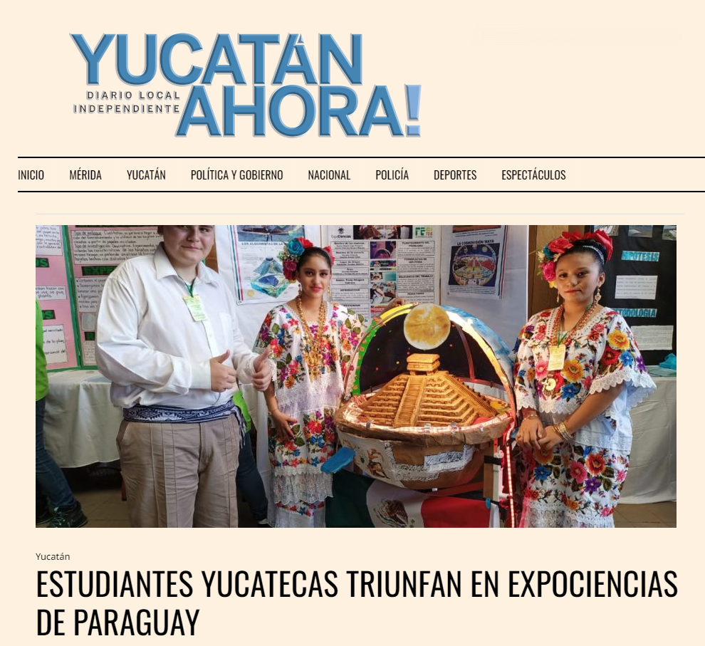 ESTUDIANTES YUCATECAS TRIUNFAN EN EXPOCIENCIAS DE PARAGUAY