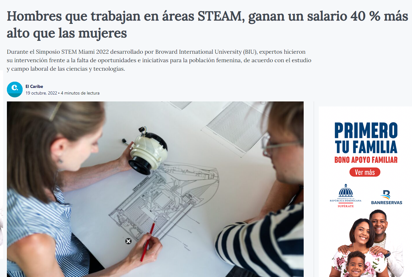 Hombres que trabajan en áreas STEAM, ganan un salario 40 % más alto que las mujeres