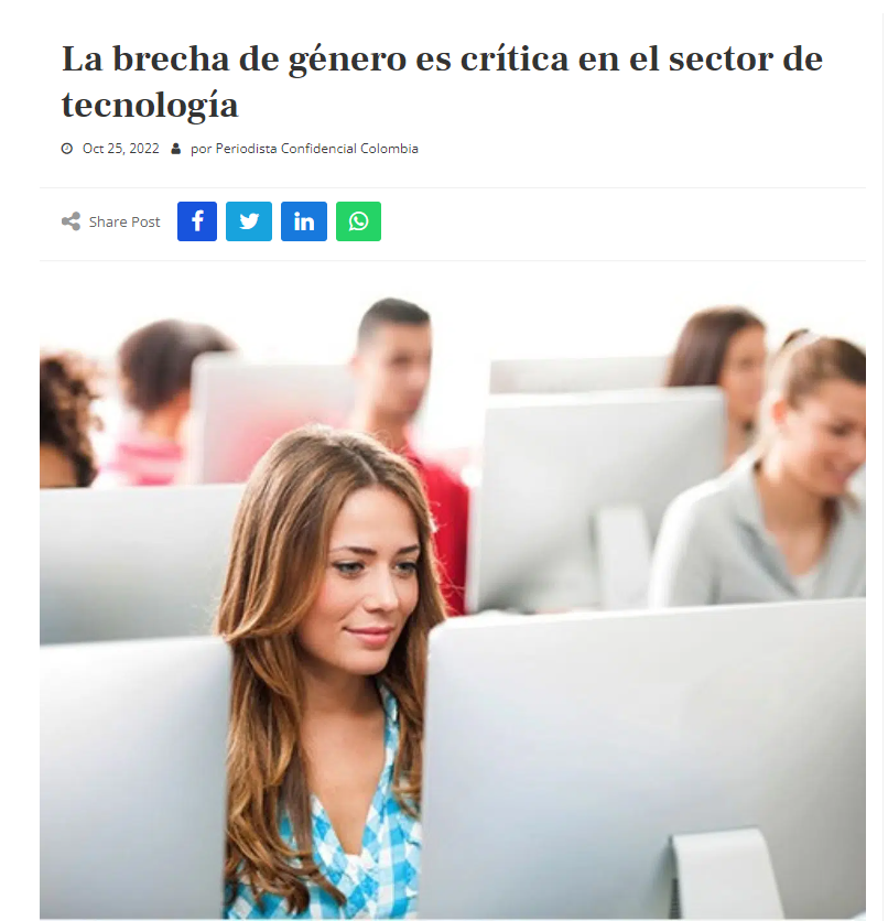 La brecha de género es crítica en el sector de tecnología